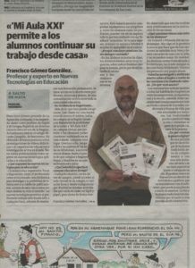Entrevista en "La Verdad" de Murcia. Teacher Paco en GENTE CON TALENTO”