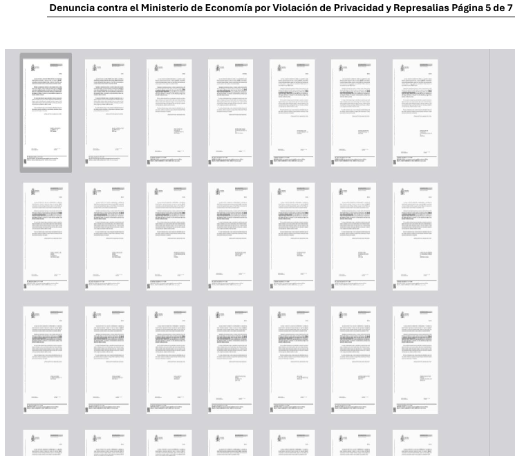 Denuncia Ministerio de Economía