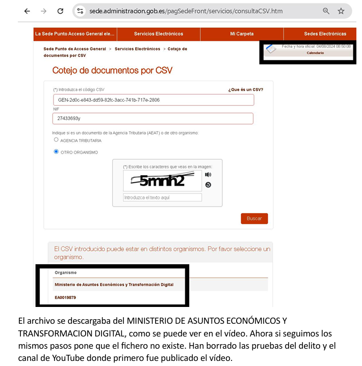 Denuncia Ministerio de Economía