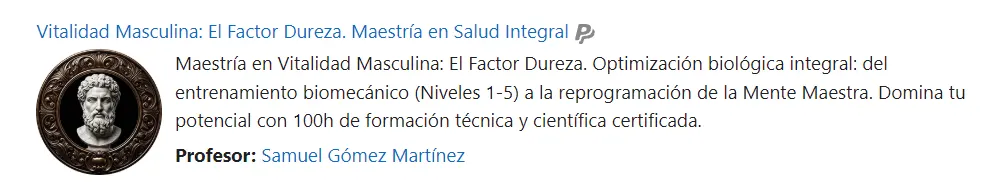 Vitalidad Masculina y Factor Dureza